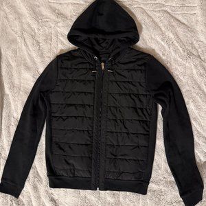 Women's Abercrombie Puffer Full-Zip Twofer Jacket - Size Small, Color Black